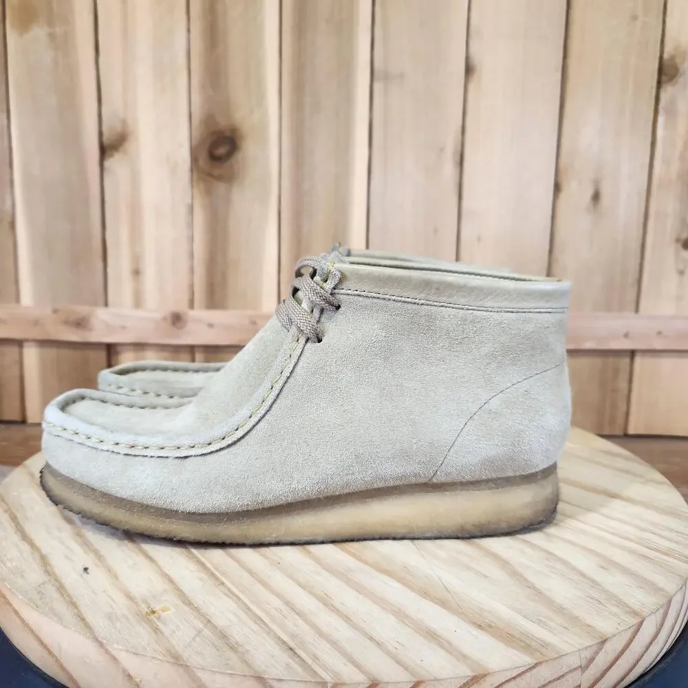 Clarks Originals Wallabee Suede Chukka Boots Mens 8 Beige Leather Crepe Sole